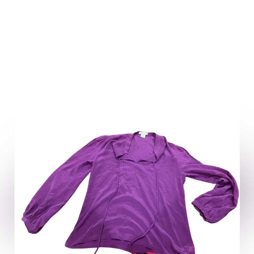 Nieves Lavi New York 100% Silk Blouse Plum Purple Size Medium - Picture 4 of 13
